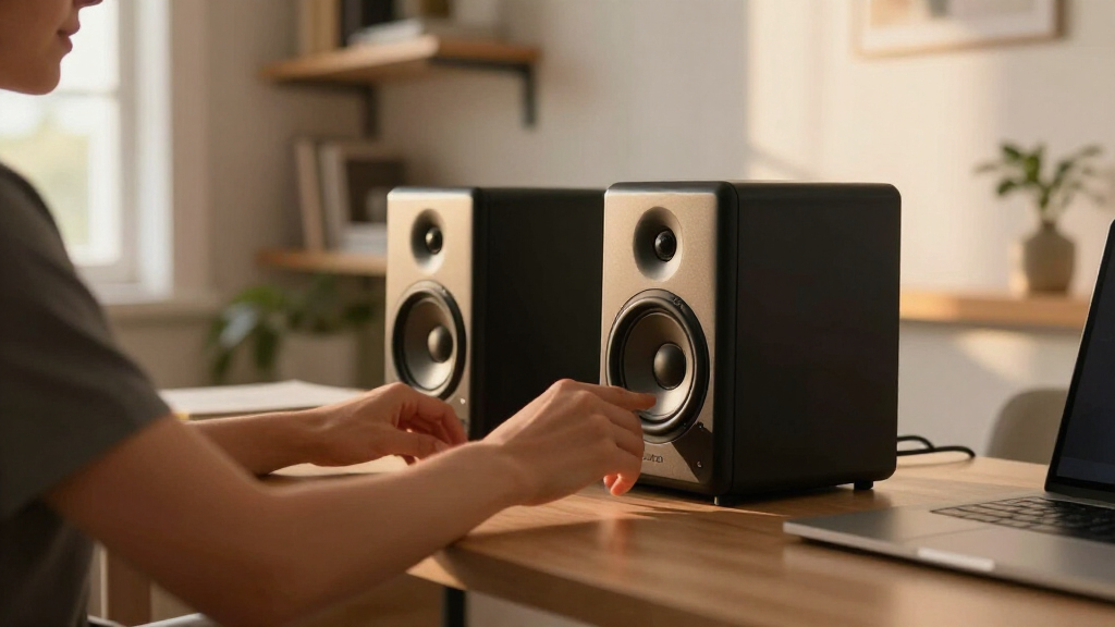 powered speakers for a desk setup