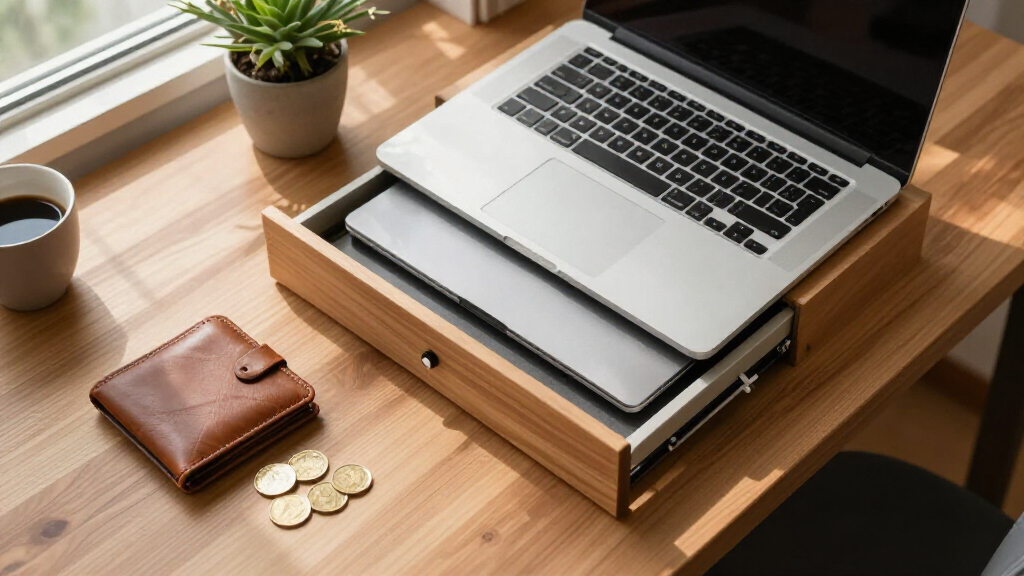 lockable laptop drawer for desk security