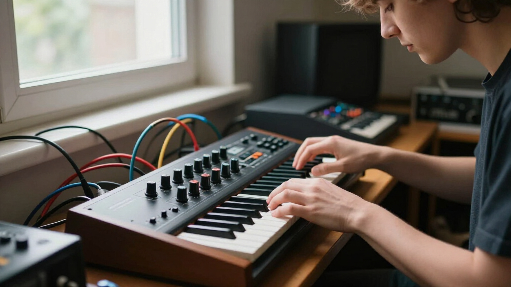 analog synthesizer keyboard