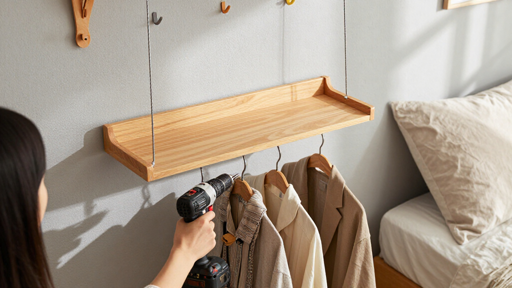 hanging closet shelves small space