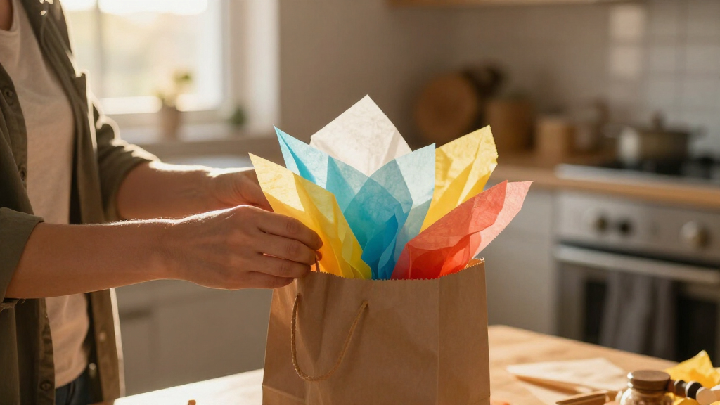 decorating gift bags with tissue paper