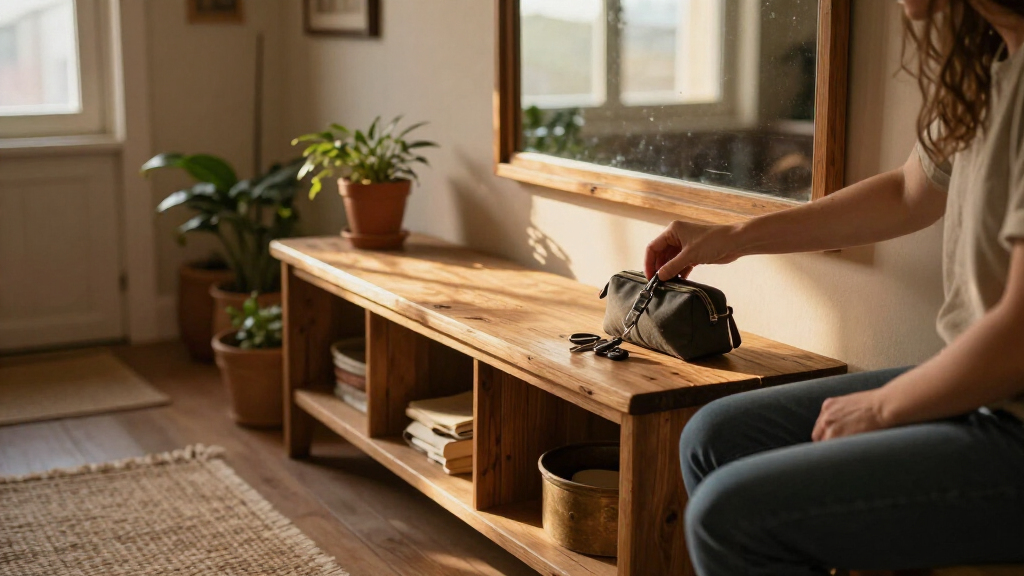entryway bench with storage