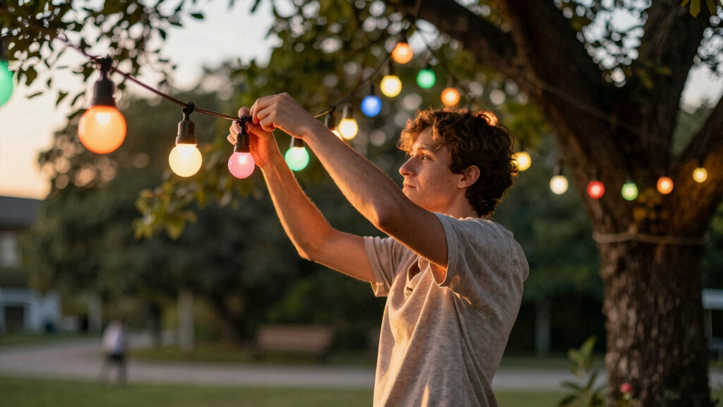 patriotic outdoor string lights