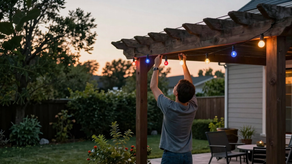 patriotic outdoor string lights