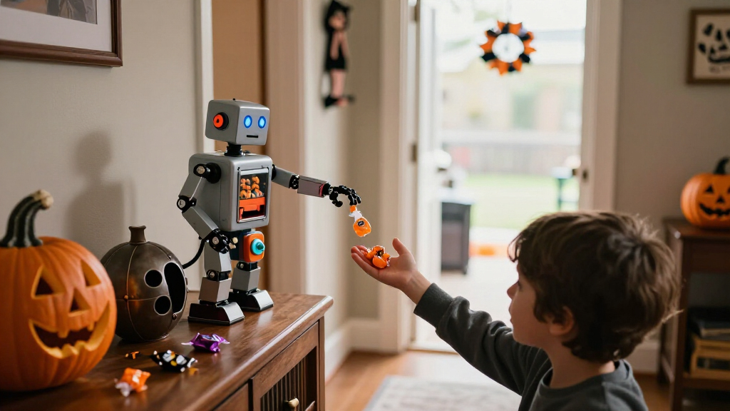 robotic Halloween candy dispensers