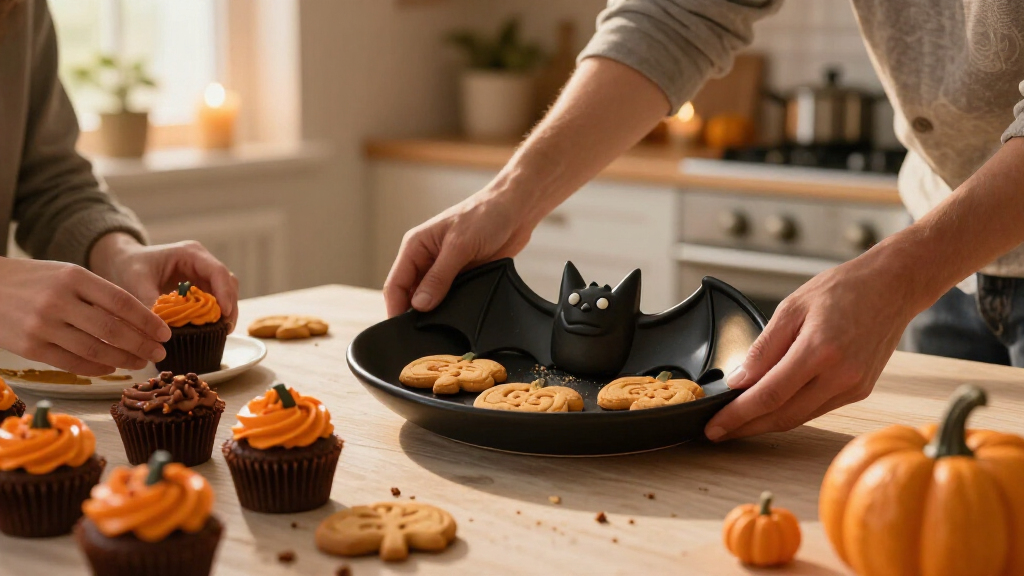 Halloween dessert serving platters