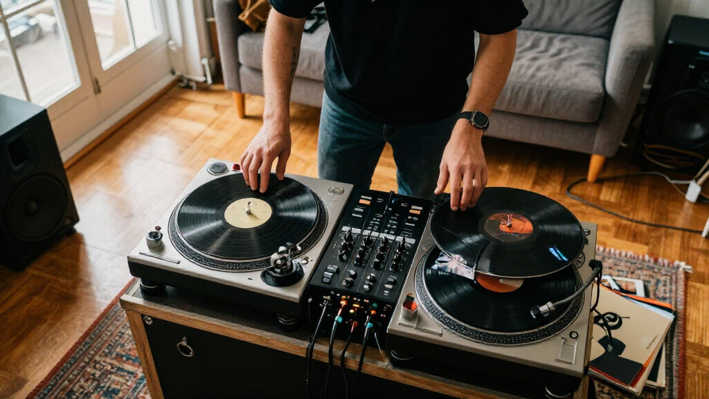 DJ turntables for home mixing