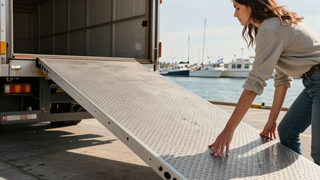 portable dock ramp for truck loading