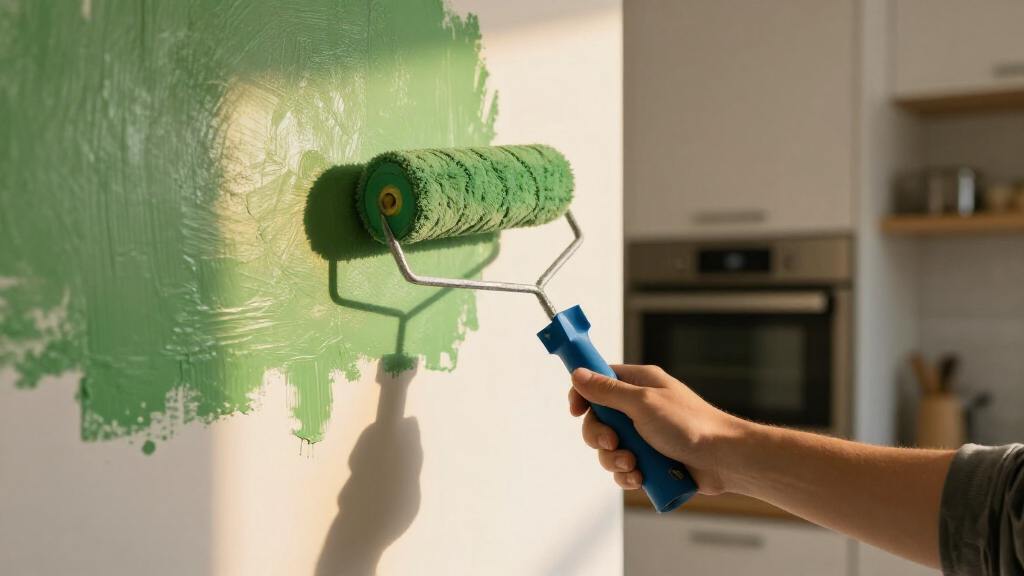 best green and white kitchen paint