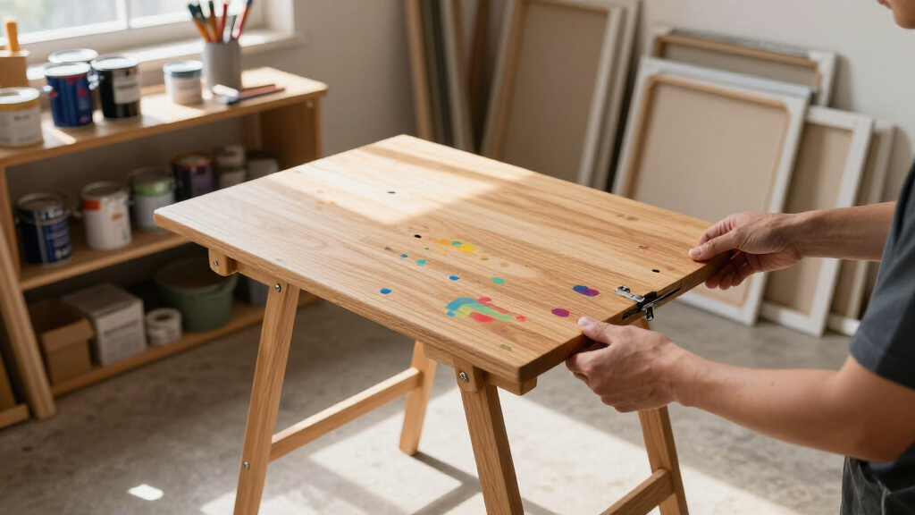 folding work table for painters