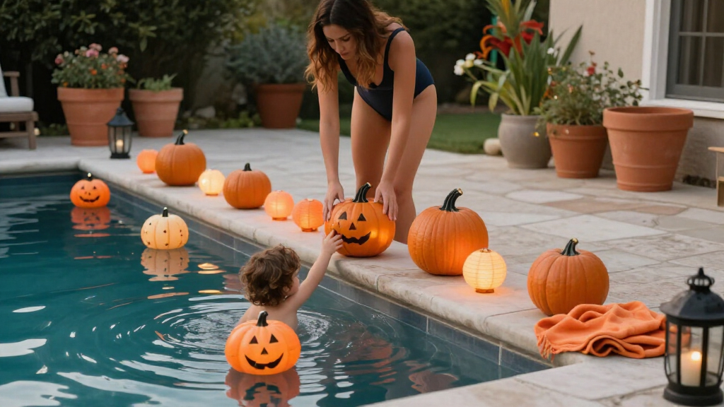 poolside halloween decorations