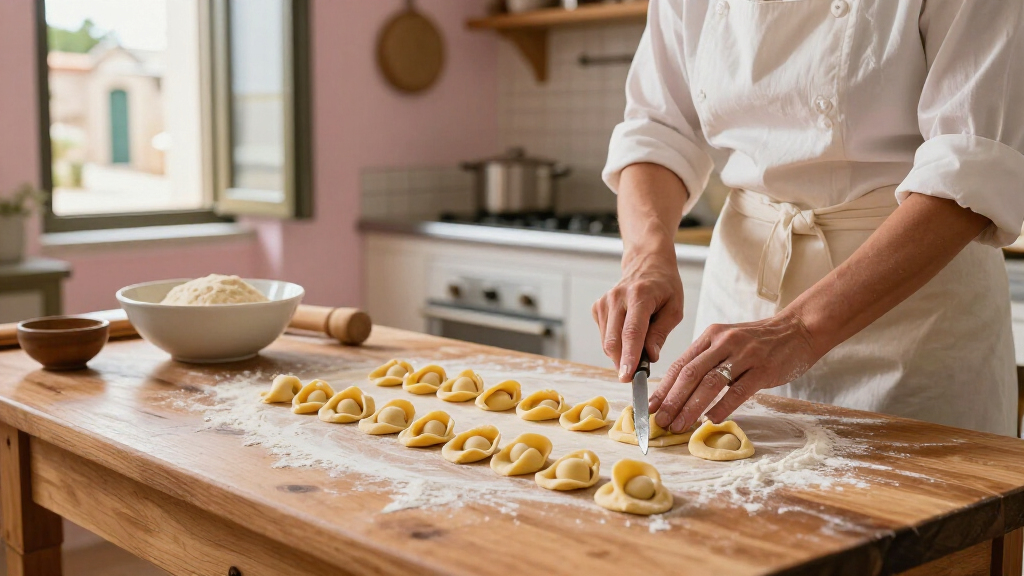 Shape your first orecchiette with one steady knife motion