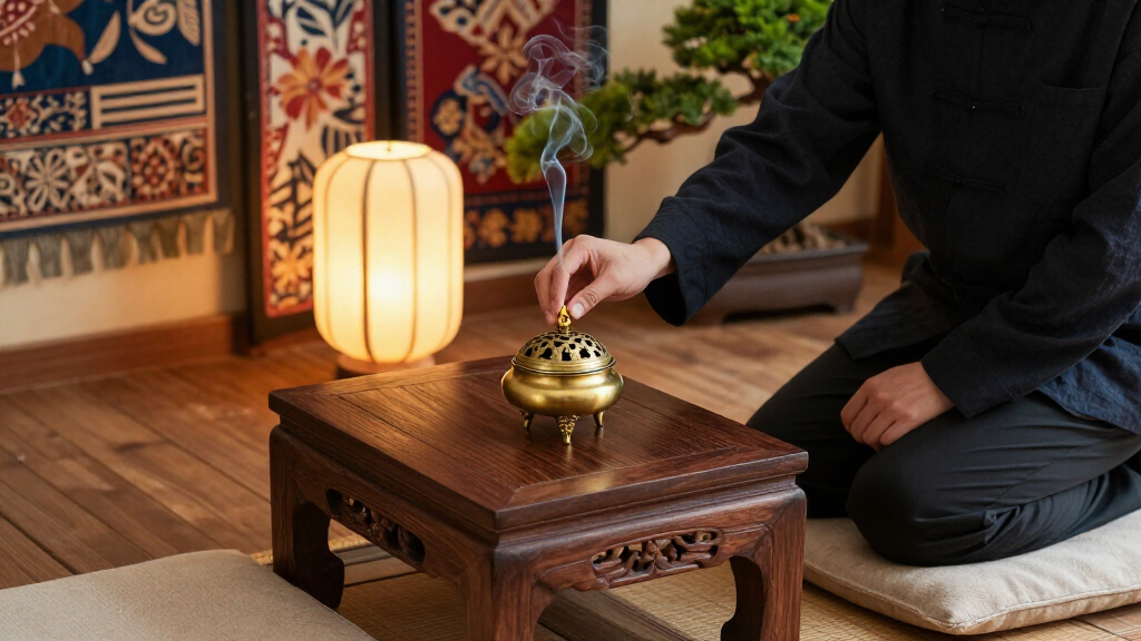 brass incense burner oriental interior