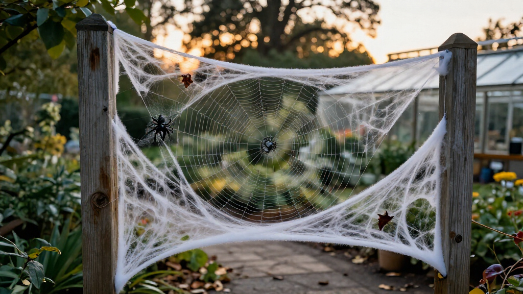 outdoor Halloween spider web decorations