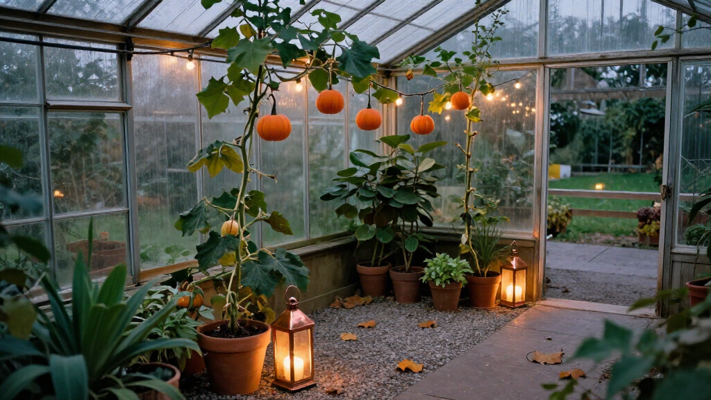 greenhouse Halloween decorations