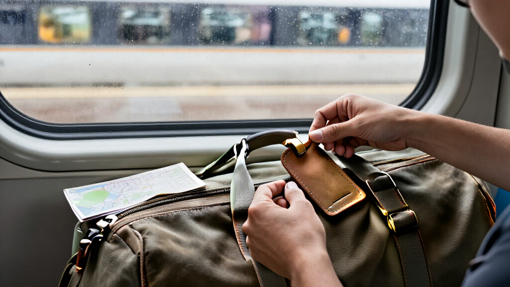 leather luggage tag
