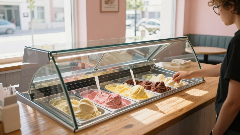 ice cream display freezer