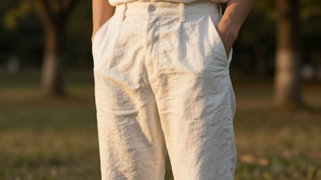 best white linen trousers