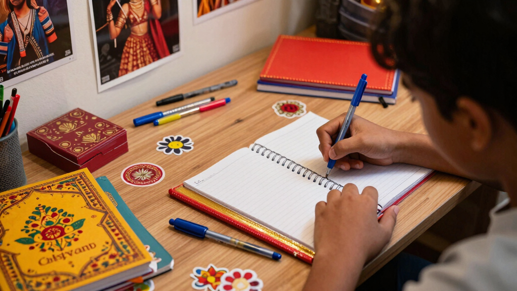 Bollywood-themed school supplies