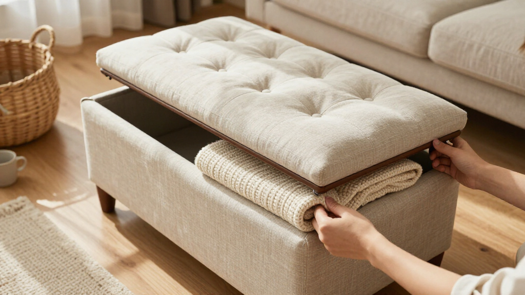 upholstered storage ottomans