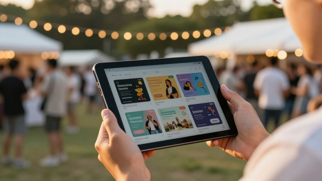 battery powered touch screens for events