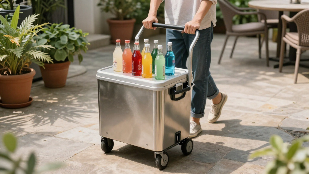 patio cooler cart rolling