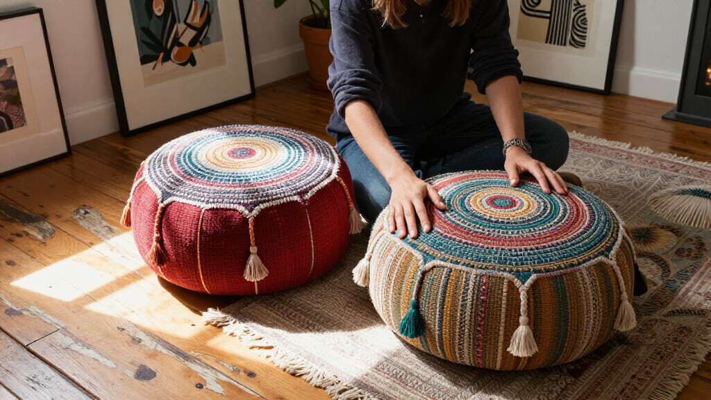 boho ottomans