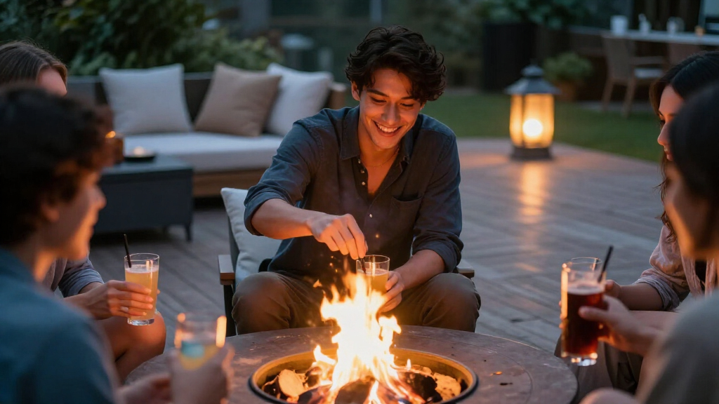 outdoor fire pit table