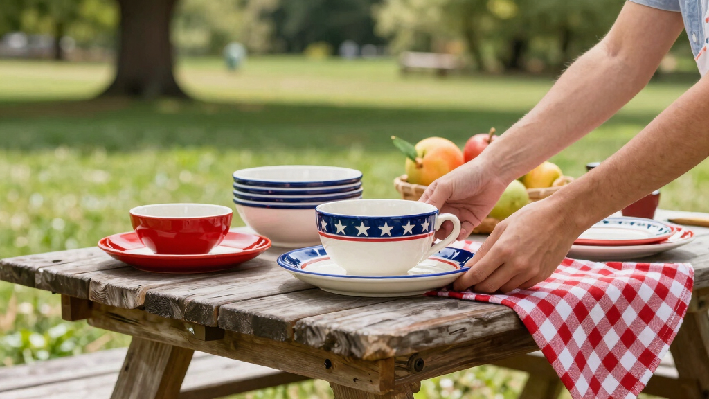 patriotic outdoor dinnerware
