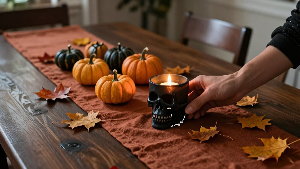 Halloween skeleton candle holders