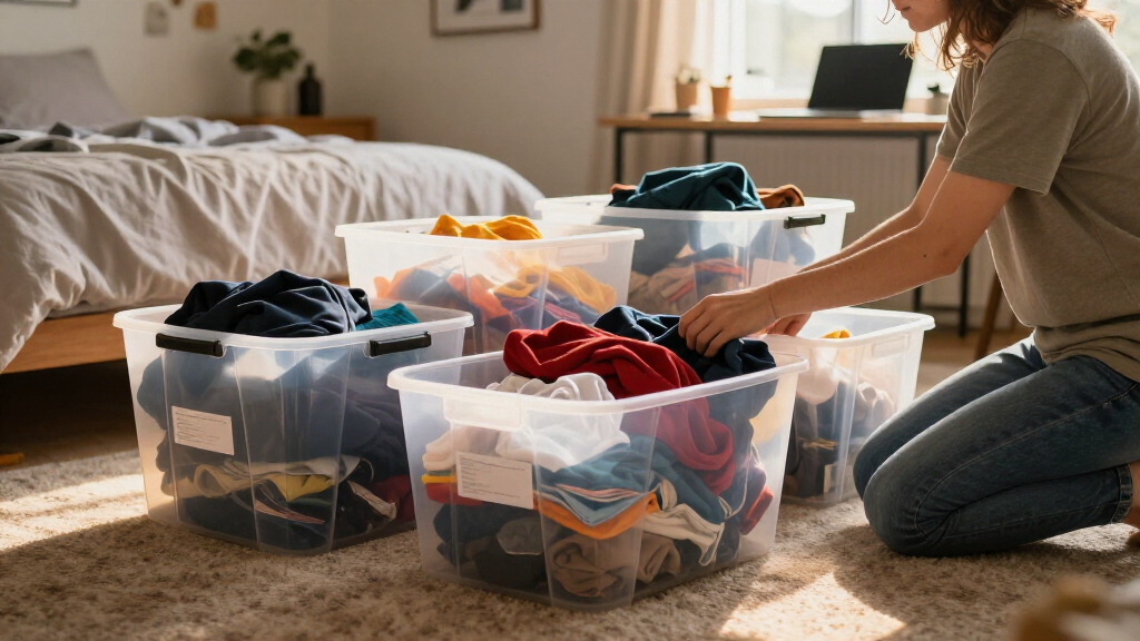 dorm room organization bins