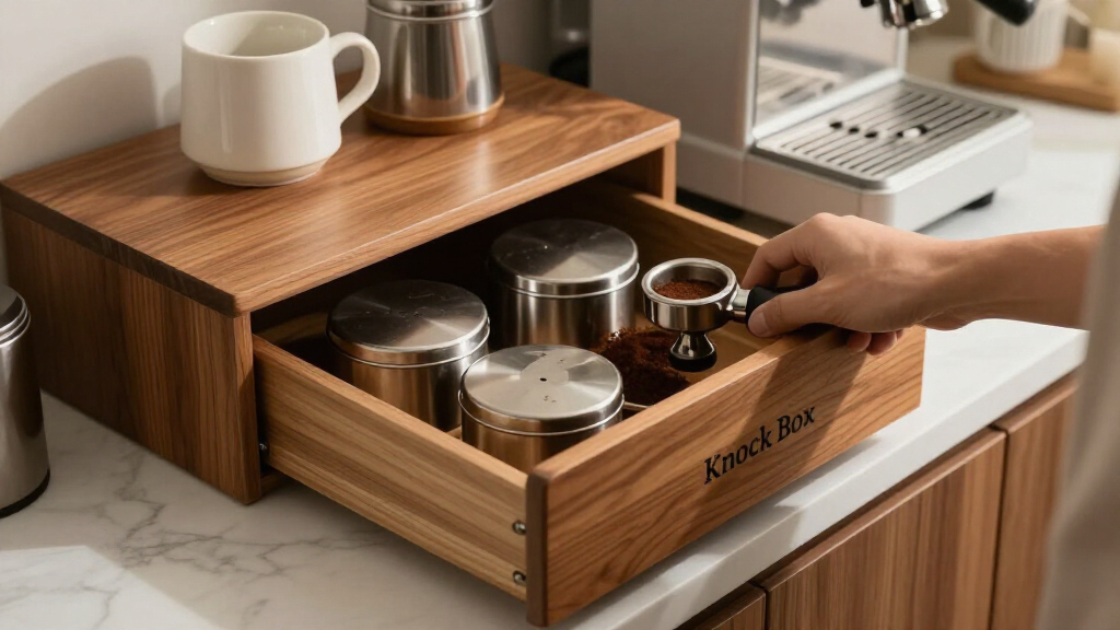 knock box drawer for coffee station