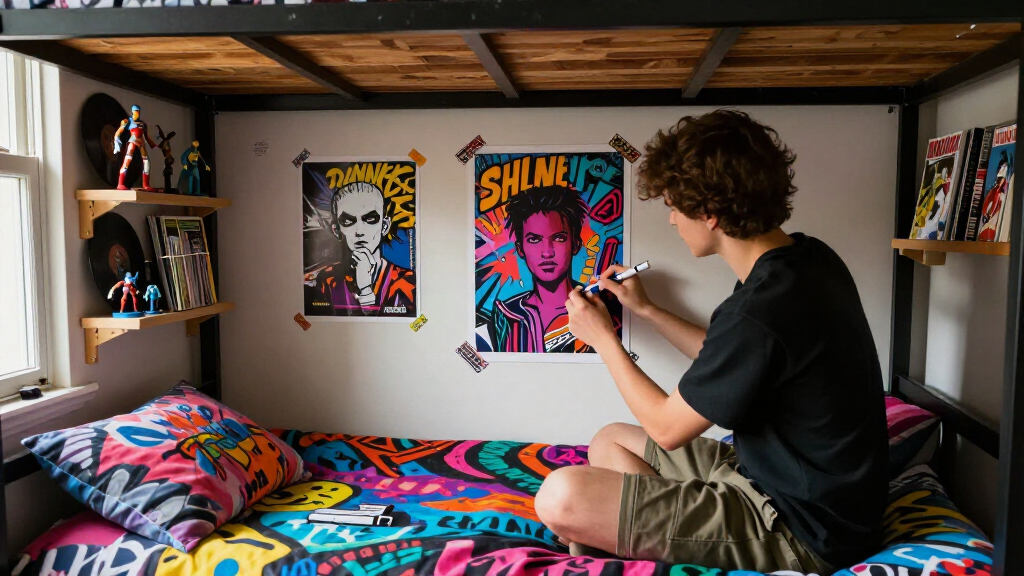 pop culture-themed dorm decor