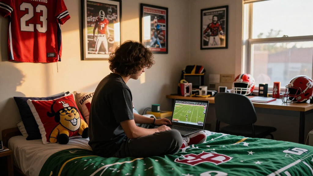 sports fan dorm room decor
