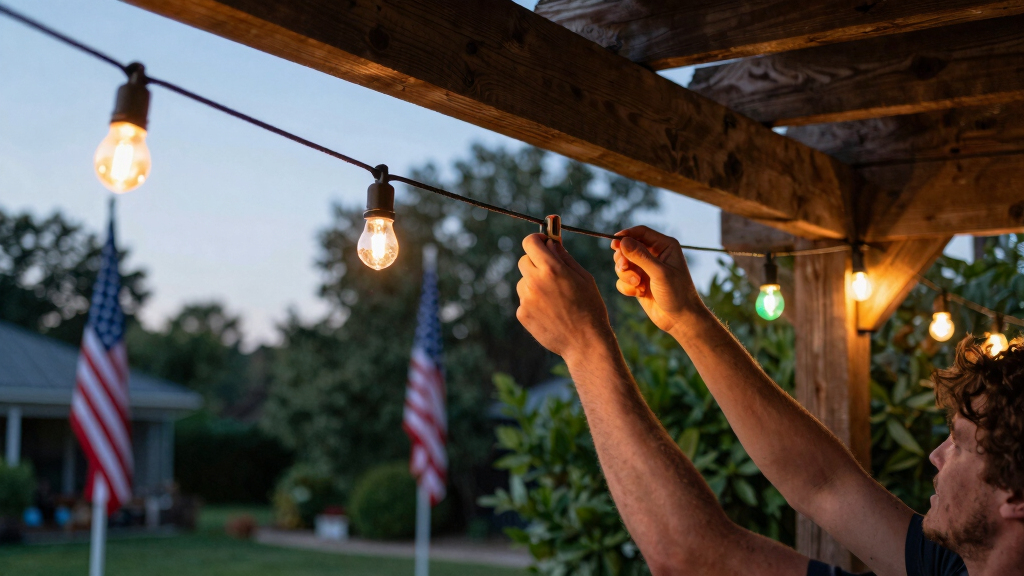patriotic outdoor string lights