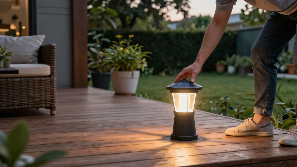 solar-powered outdoor patio lights