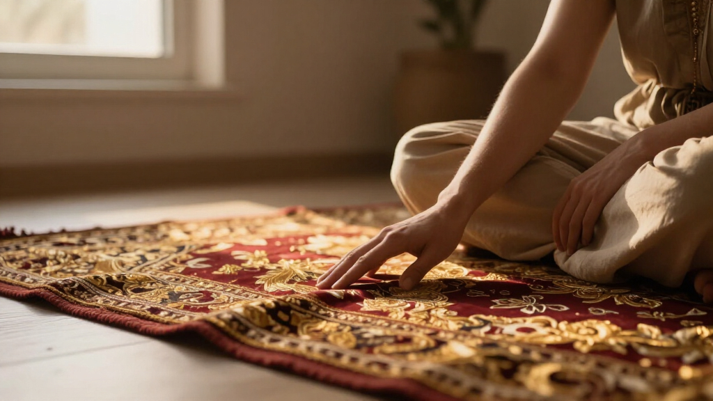 yilong low pile silk rug