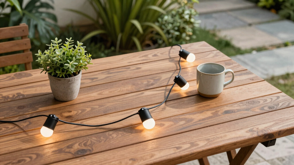solar-powered outdoor string lights