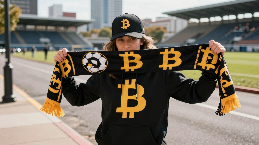 Bitcoin-themed soccer fan apparel