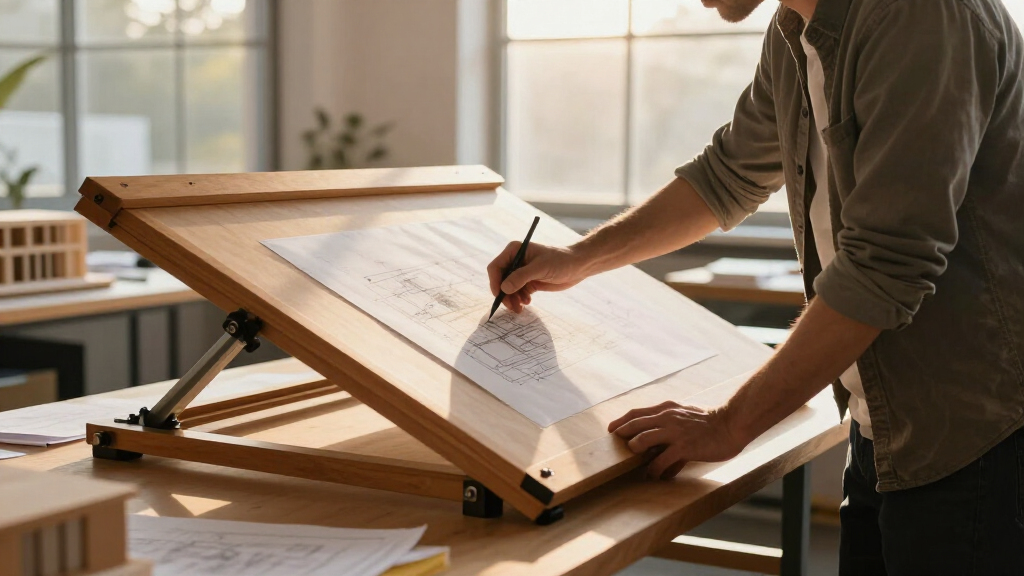 architect drafting table with tilting top for architects