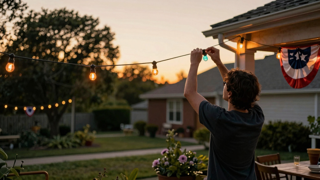 patriotic outdoor string lights