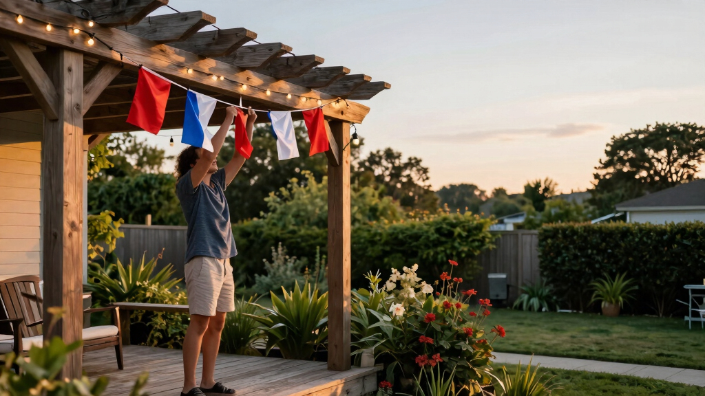 patriotic outdoor string lights