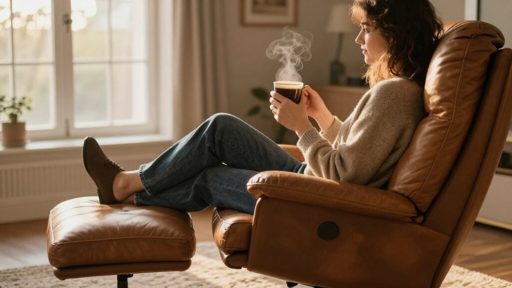 premium reading chair with ottoman