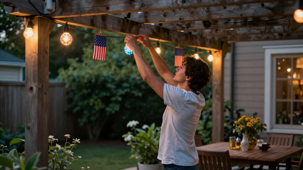 patriotic outdoor string lights