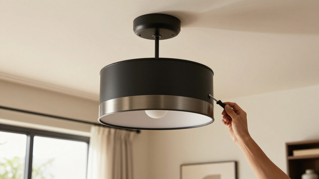 semi flush mount fan drum shade