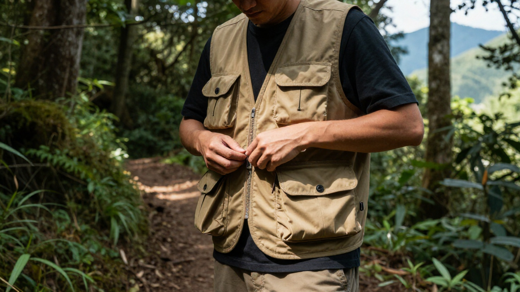lightweight multipocket safari vest