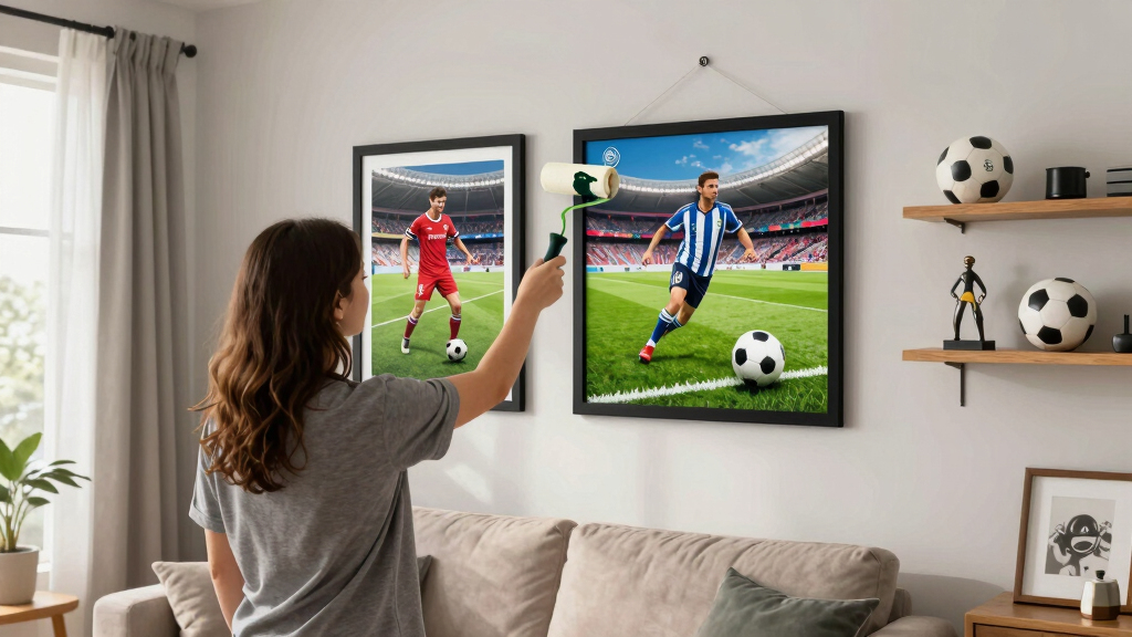 soccer-themed wall art