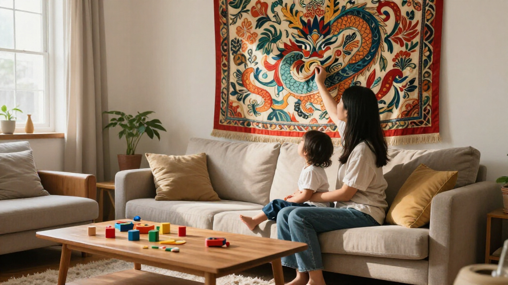 yilong silk wall hanging tapestry
