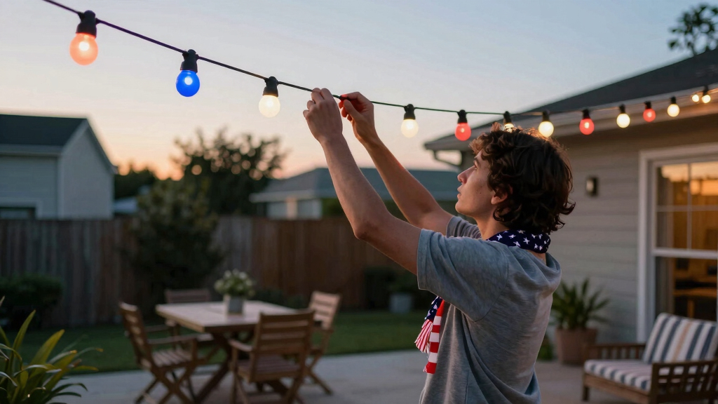 patriotic outdoor string lights