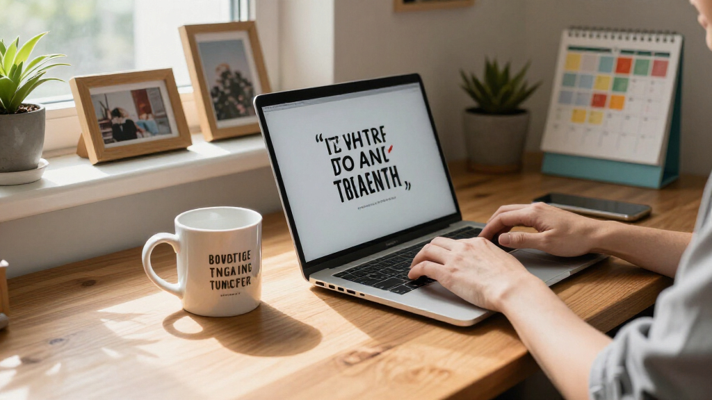 motivational quote desk accessories